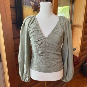 Abercrombie Long Sleeve Linen Top